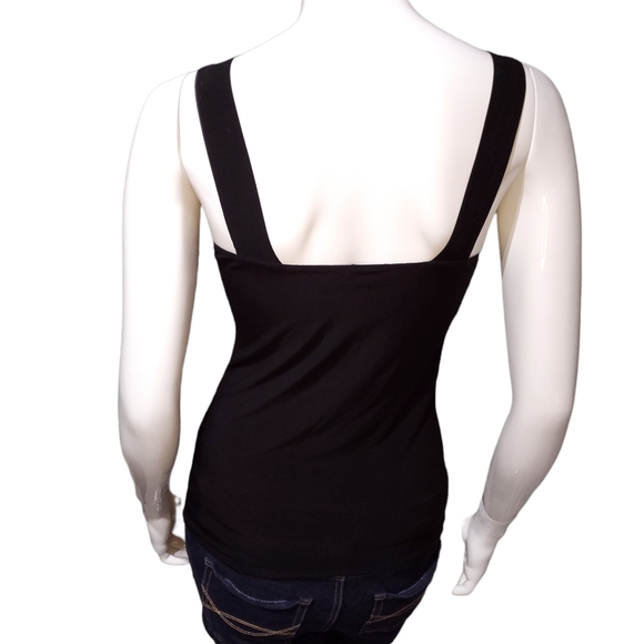 Seduction Black V-Neck Rouched Baudice Camisole Women's Medium - Picture 2 of 5
